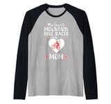 My Favorite Mountain Bike Racer Mom Mother's Day Cute Heart Raglan Baseball Tee