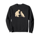 Man with Loyal Dog Friends Giving Paw Handshake Sweatshirt