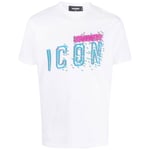 Dsquared2 Mens Icons Pixel Logo Cool Fit White T-Shirt - Size X-Large