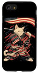 iPhone SE (2020) / 7 / 8 Cat Samurai American Flag Samurai Cat Art Patriotic Cat Case