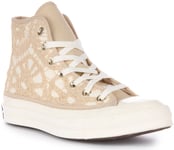 Converse A05005C Chuck 70 Daisy Cord Floral Crochet Trainer Taupe UK 3 - 12