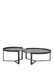 MADE Aula Nest of 2 Coffee Tables, Black/Grey Glass