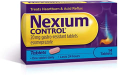 Nexium Control - 14 Tablets 20MG Gastro Resistant Heartburn Acid Reflux Relief