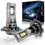 JOSHF Ampoule H7 Led Phare pour Voiture et Moto Avec Ventilateur Silencieux, CSP 110W 26000LM +600% LM 6500K Blanc, Remplacement Ampoule Halogène et Kit Xenon-1:1 Mini Led H7, DC12V (2 Ampoules)