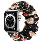 Tasikar Élastique Scrunchies Compatible avec Bracelet Apple Watch 41mm 40mm 38mm 45mm 44mm 42mm, Bracelet Imprimée Femmes pourApple Watch Ultra Séries 8 7 6 5 4 3 2 1 SE (42/44/45mm, Floral, L