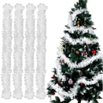 Beijiyi - Guirlande de Noel Sapin, 4pcs Guirlandes Tinsel Noël, Guirlande Sapin 2m, Guirlande Tinsel Métallique Scintillantes pour Mariage