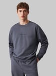 Calvin Klein Cotton Sweatshirt Lounge Top, Steel Blue