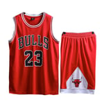 Foairs Justaucorps De Basket-Ball D'éTé, Jeunes Hommes Michael Jordan ＃ 23 Chicago Bulls Retro Basketball Shorts, Shorts Basketball Suit-Mesh Gilet Chemise + Short D'éTé Taille: L-5XL