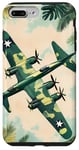 Coque pour iPhone 7 Plus/8 Plus Bombardier B-17G Green Pop Art Tropical B-17 Flying Fortress de la Seconde Guerre mondiale