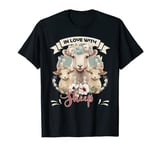 In Love With Sheep Floral Animal Funny Farm T-Shirt