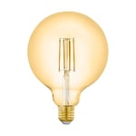 Eglo Connect.z Smart Home E27 LED Filament Light Bulb, G125, ZigBee, app and Voice Control, dimmable, Warm White, 650 Lumen, 6 watt, Vintage Lightbulb Amber