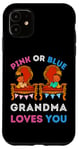 Coque pour iPhone 11 Rose ou bleu Grandma Loves You sexe révéler maman fête prénatale