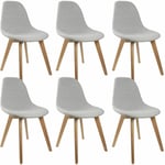 Medyna - Lot de 6 Chaises Scandinaves Grises