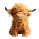 Highland Cow Plyschdocka  Fylld Djur Mjuk Leksak Skotsk Ko Docka 25cm-26-1