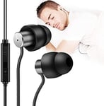 AGPTEK Écouteurs Bouchons d'oreille en Silicone Anti Bruit Casque Intra Auriculaires avec Micro et Contrôle du Volume 3.5mm Jack pour Dormir, Sport, Voyage, Méditation et Relaxation- Noir