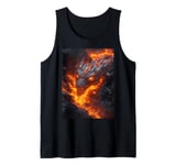 Molten Fire Dragon Emerging from Fiery Lava Depths Tank Top