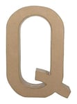 Décopatch AC410O - Un support en papier brun mâché 5x22x30 cm, Lettre fantaisie Q