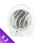 Pack de 2 Chauffage mobile soufflant 2000W OCEANIC - 2 puissances - Fonction ventilateur - Blanc