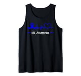 Irritable Bowel Syndrome IBS Awareness Blue Ribbon Heartbeat Tank Top