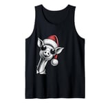 Pig Christmas Santa Hat Pajama Funny Pig Xmas Tank Top