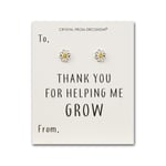 Thank You For Helping Me Grow Daisy Earrings Created with Zircondia® Crystals