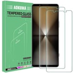 AOKUMA Tempered Glass for Sony Xperia 1 VI Screen Protector, [2 Pack] Premium Quality Guard Film, Case Friendly, Shatterproof, Shockproof, Scratchproof oilproof