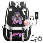 Aphmau Anime Ryggsäck 3d Tryckt Cartoon Oxford Vattentät Full Boll Usb Skolväska Pojkar Flickor Studenter Stor Kapacitet Ryggsäck-yvan 11