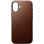 Nomad Case for iPhone 16 Plus Compatible  Anti-Shock in Leather, Brown