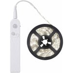 3m LED-remsa LED-remsa med rörelsesensor, batteridriven nattlampa med PIR-sensor, garderobsbelysning, vattentät IP65, (kall vit 6500K, 3m)