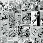 Marvel Comic Strip Wallpaper Black and White Muriva 159502 Captain America