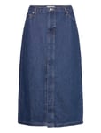 Mango Denim Midi-Skirt Blå