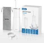 SEJOY Portable Water Flosser Oral Irrigator Flossers Teeth Cordless 5 Jet Tips