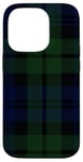 Coque pour iPhone 14 Pro Plaid écossais vert noir