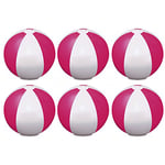 eBuyGB Pack of 12 Inflatable Colour Ball - Beach Pool Game, Pink, 22 cm/9"