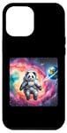 Coque pour iPhone 12 Pro Max Astronaute Panda flottant dans l'espace avec nébuleuse. Suit Planet
