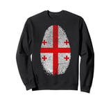 Georgia Flag Fingerprint Georgian Gift for Georgians Sweatshirt