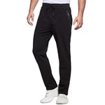 JustSun Jogging Homme Survetement Pantalons de Sport Homme Sportswear Training Bas Jogging Coton Running Jogger Pant Noir M