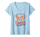 Womens Funny I Teach The Smartest Cookies In The Batch Gingerbread V-Neck T-Shirt