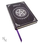 Embossed PURPLE SPELL BOOK Of Shadows Pentagram Witch Notebook Journal 17cm A5