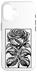 Coque pour iPhone 16 Rose romantique avec cadre