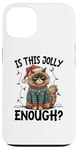 Coque pour iPhone 13 Is This Jolly Enough Grumpy Santa Cat Pun Pun Noël