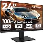 KOORUI Écran PC 24 Pouces, Haut-Parleur, Full HD (1920 x 1080), IPS, 16:9, 5ms, HDMI 1.4 (100Hz) & VGA(60Hz), Mode Faible lumière Bleue, Grand Angle de Vue 178°, Soins des Yeux