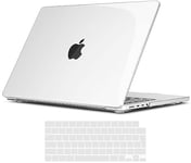 TECOOL Coque Compatible avec MacBook Pro 14 Pouces M4 M3 M2 M1 Pro/Max 2021-2024 (A3112 A3401 A3185 A2918 A2992 A2779 A2442), Coque Rigide en Plastique Fine et Protection Clavier (UE), Transparente