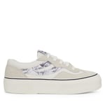 Superga Womens/Ladies 3041 Revolley Snake Swallow Tail Suede Trainers (Milk White/Avorio/Navy) - Blue & White material_Synthetic - Size UK 3.5