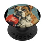 Boxer de sport amusant pour les amateurs de boxe et les chiens PopSockets PopGrip Adhésif