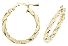 James Moore TH ER1041-15 9ct Yellow Gold 15mm Hoop Earrings Jewellery