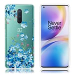 OnePlus Deco 8 Pro kuoret - Sininen Kukka Tummansininen