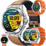 1,43"" Amoled Montre Connectée Homme Avec Appel Bluetooth 5.1/Numérotation, Gps Partagé Montre 123 Mode Sports Cardiofrequencemetre, Smartwatch Compatible Samsung Huawei Xiaomi Android Ios (Argenté)