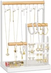 Jewellery Organiser Stand-4 Tier Earring Organiser Necklace Holder White