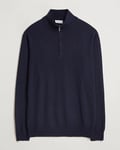 Morgano Extra Fine Merino Wool Half-Zip Navy